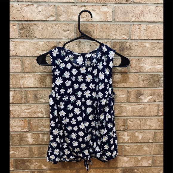 Old Navy Daisy-Print Tie-Front Tank XS - Picture 1 of 7